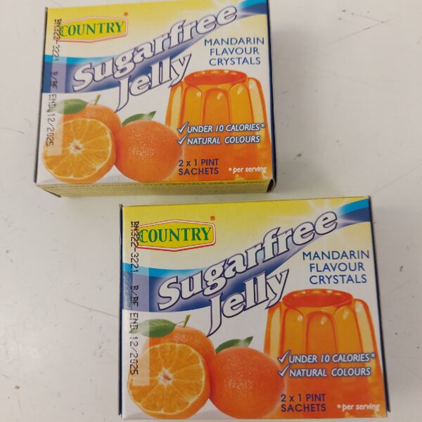 Country Sugar free Jelly Mandarin Flavour crystals 2 x 1 pint sachets