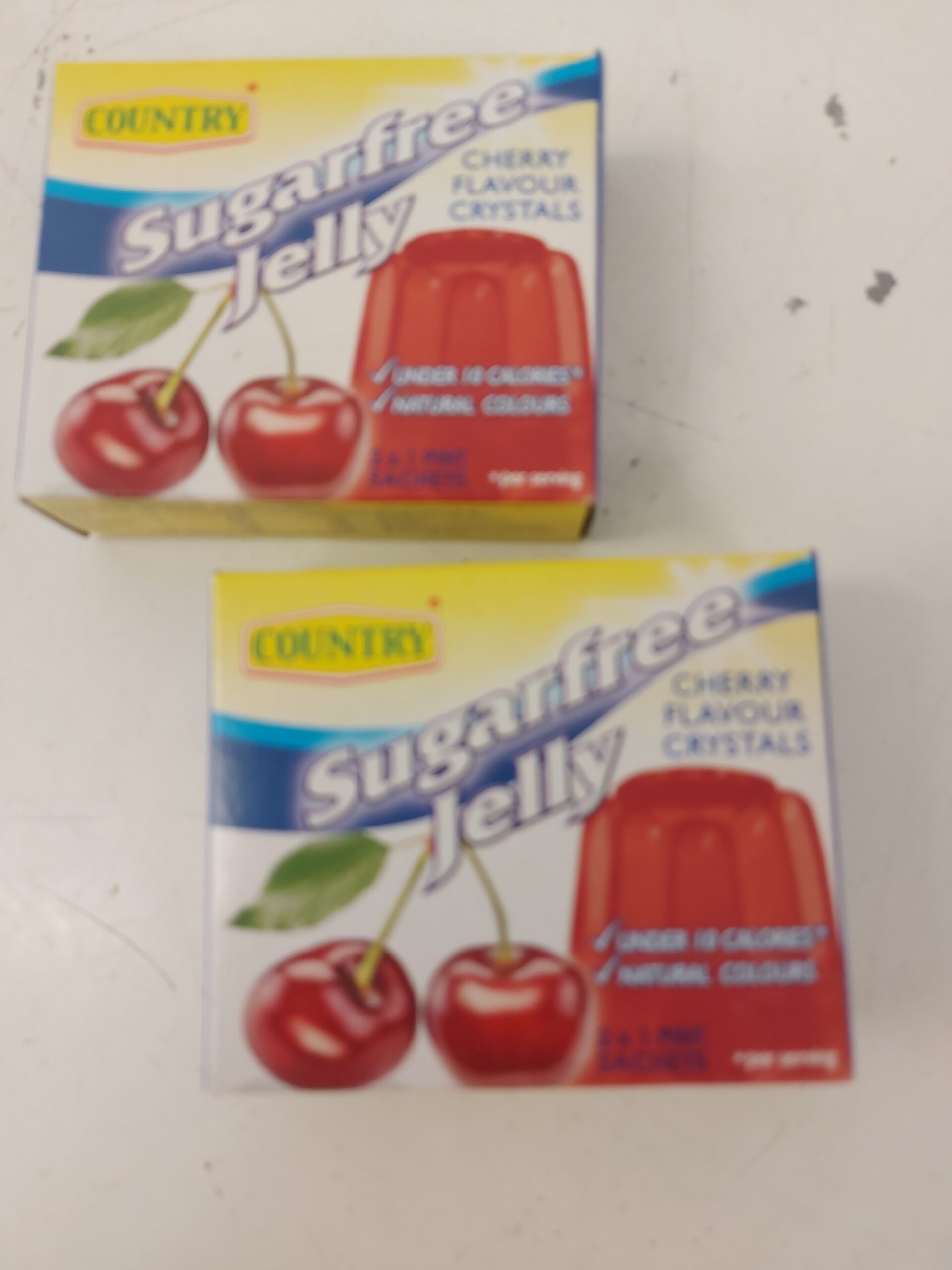 Country sugar free Jelly Cherry Flavour Crystal 2 x 1 pint sachets