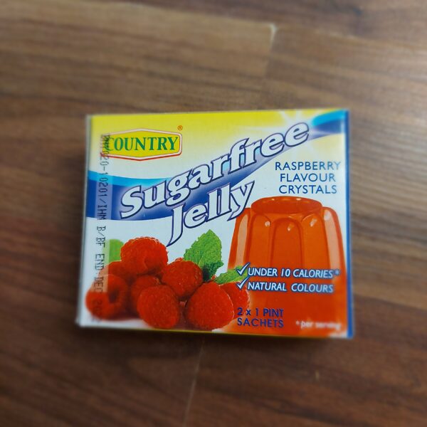 Country Sugar free Jelly Raspberry Flavoured crystals 2 x 1 pint sachets